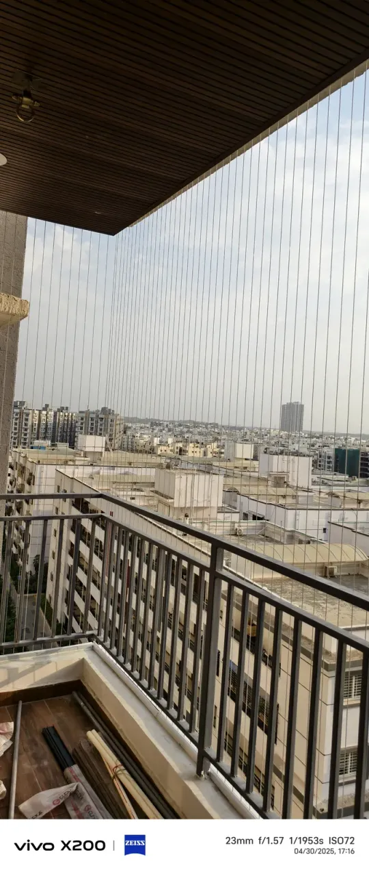 Balcony Invisible Grills by Perumal Safety Nets