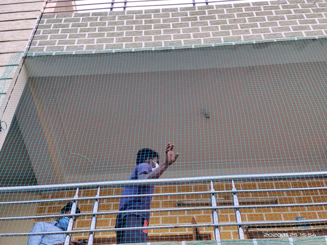 Pigeon Net for Balconies installation by Perumal Safety Nets