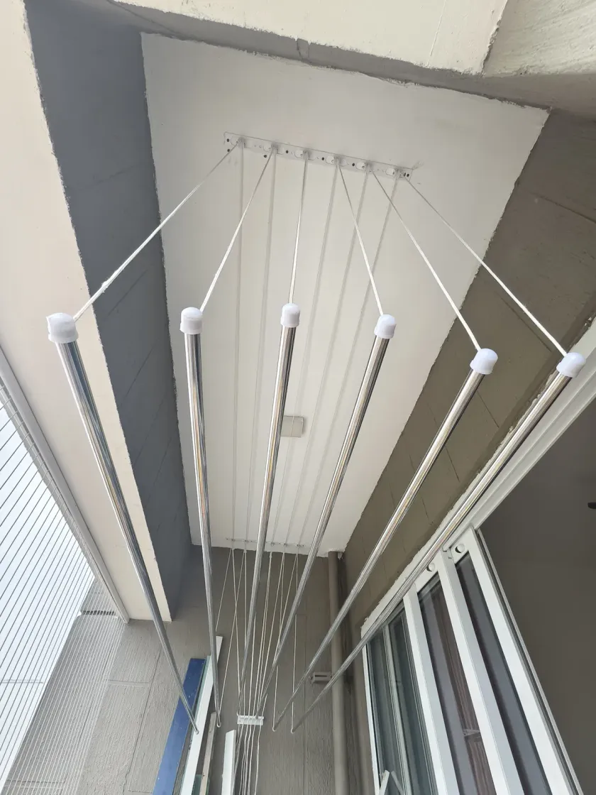 Wall Mounted Cloth Hangers installation by Perumal Safety Nets