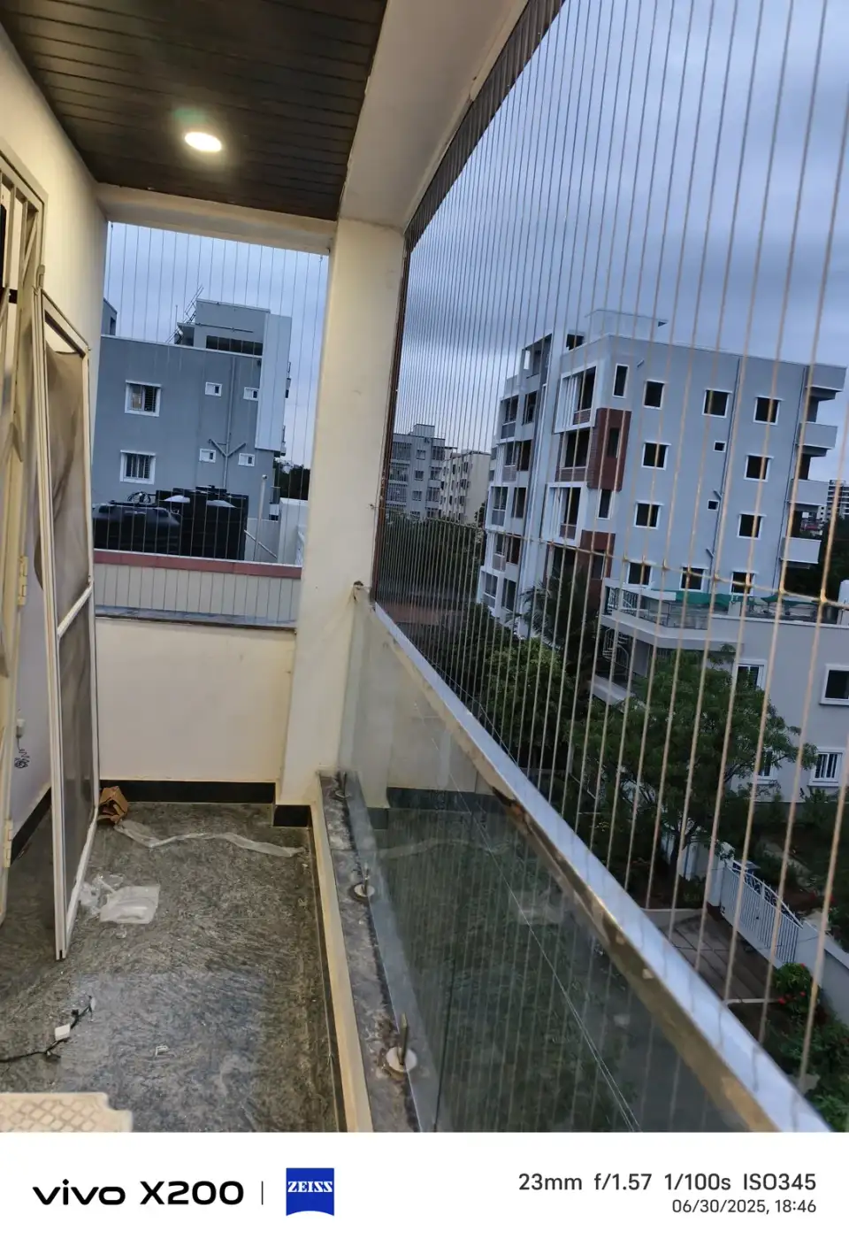 L-Shaped Invisible Grills installation by Perumal Safety Nets