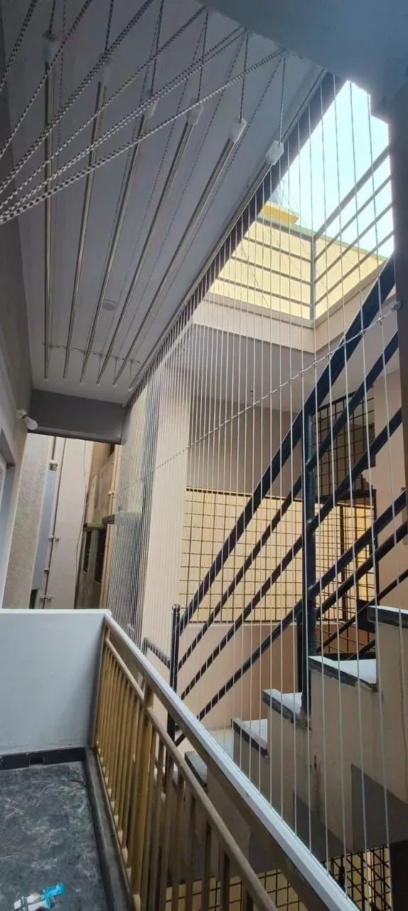 Ceiling Cloth Hangers installation by Perumal Safety Nets