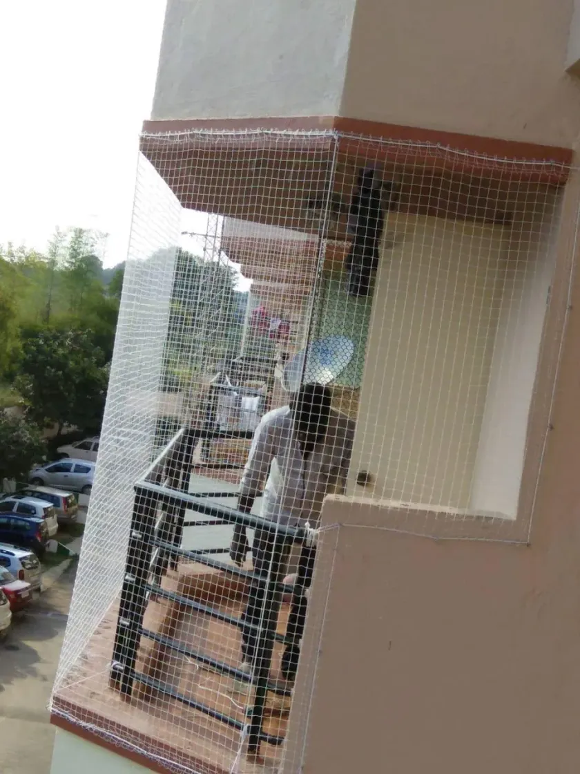 Pigeon Net for Balconies installation by Perumal Safety Nets