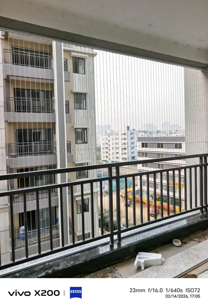 Balcony Invisible Grills installation by Perumal Safety Nets
