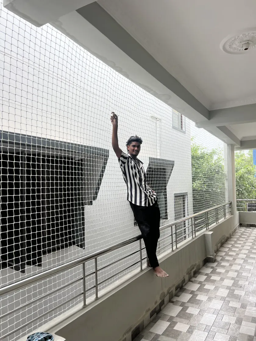 Balcony Safety Nets installation by Perumal Safety Nets