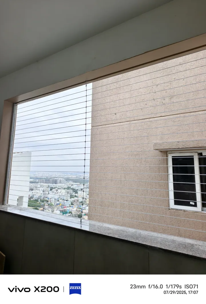 Horizontal Invisible Grills installation by Perumal Safety Nets
