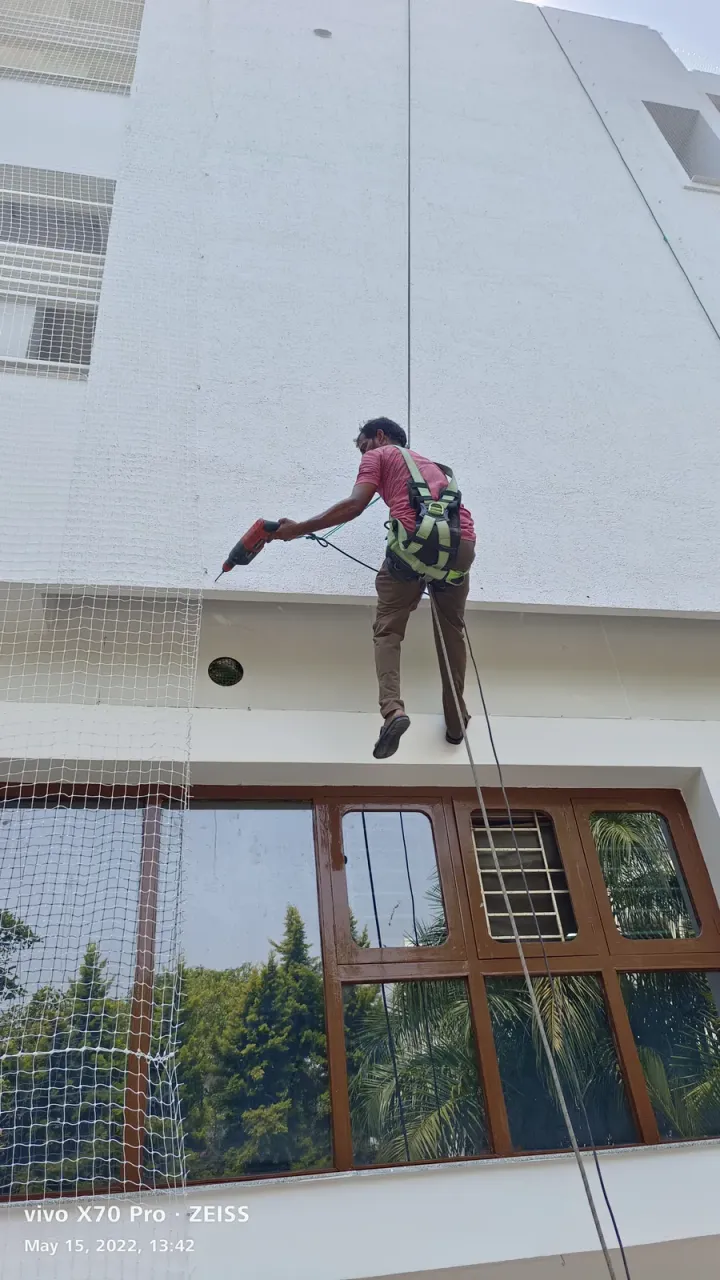 Bird Net for Duct Areas installation by Perumal Safety Nets