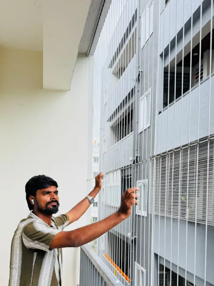 Invisible Grills installation by Perumal Safety Nets