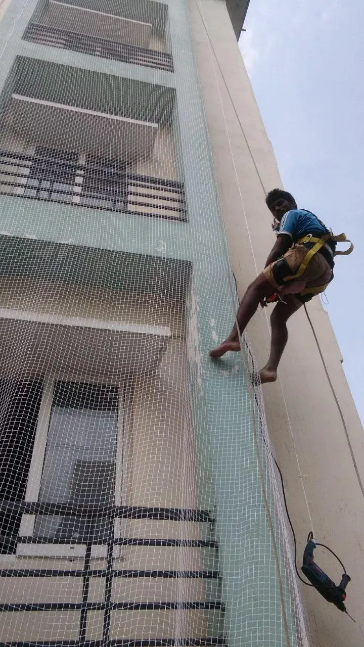 Duct Area Safety Nets installation by Perumal Safety Nets