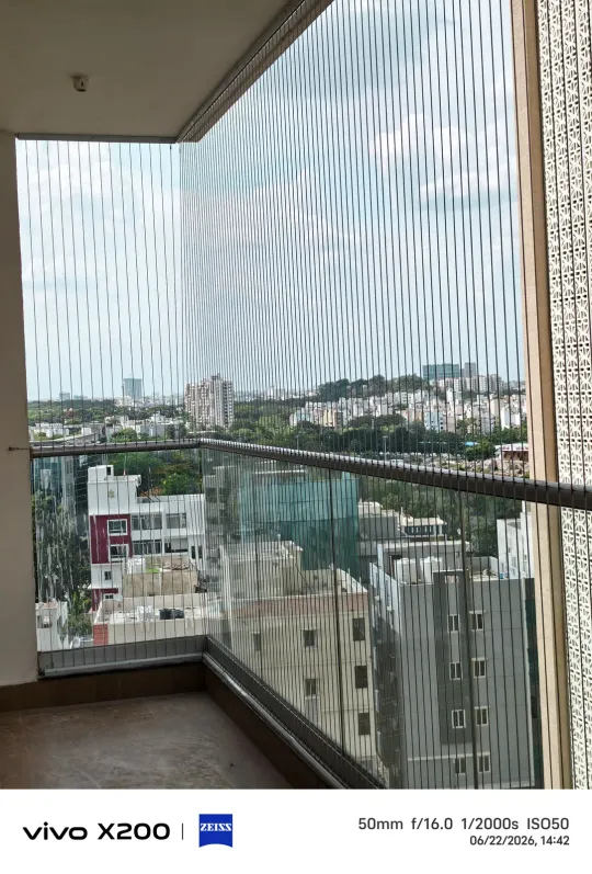Balcony Invisible Grills by Perumal Safety Nets