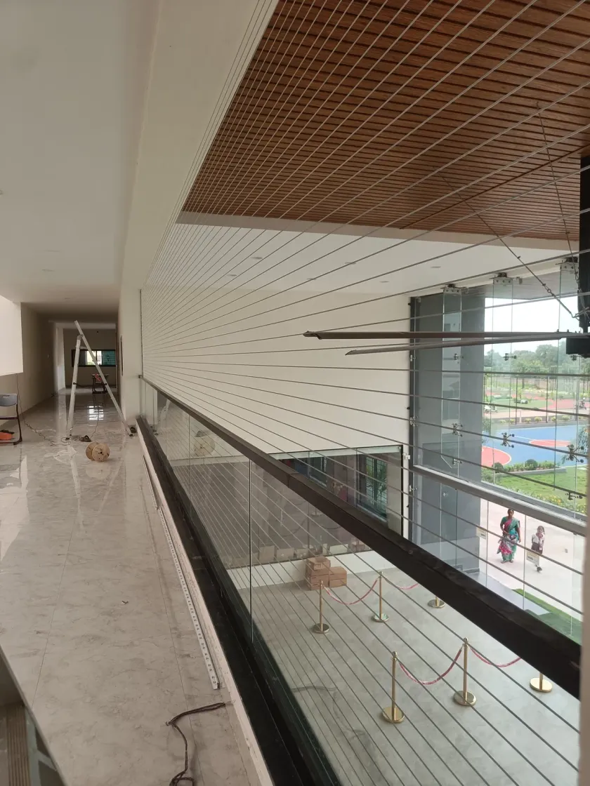 Balcony Invisible Grills installation by Perumal Safety Nets