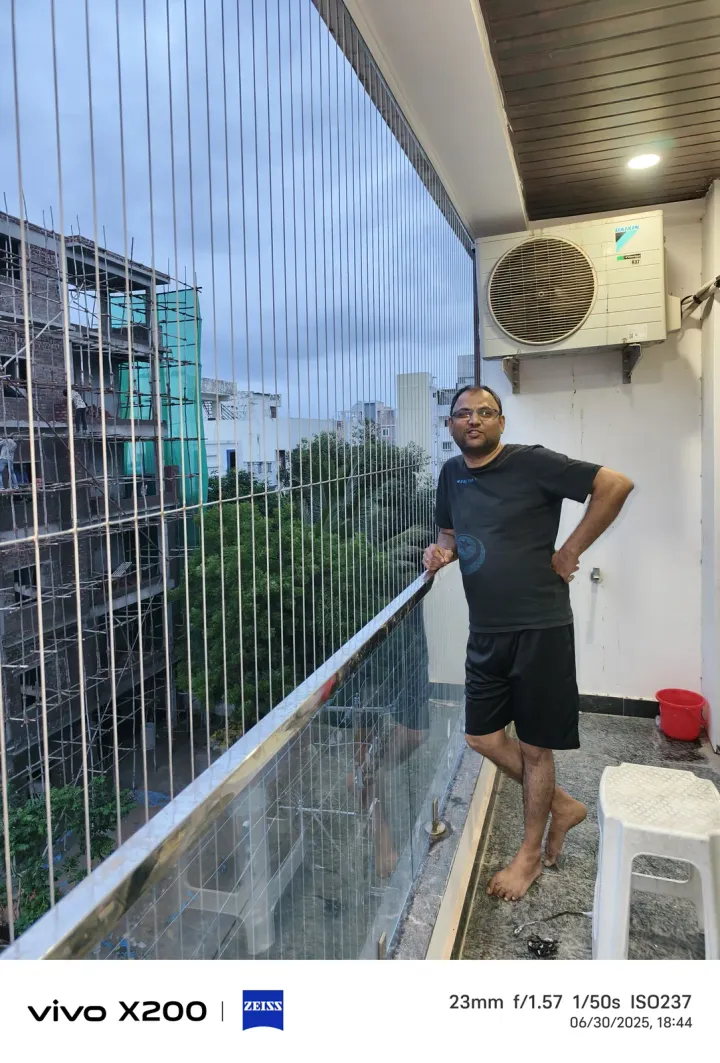 Invisible Grills installation by Perumal Safety Nets