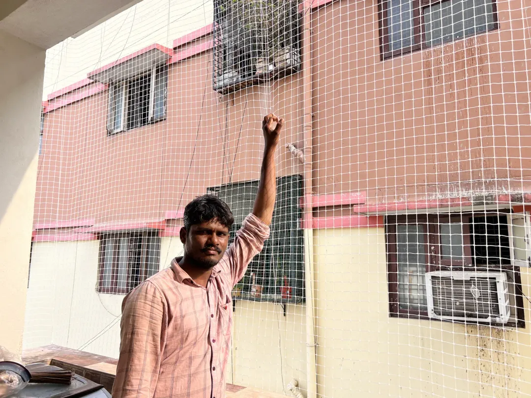 Balcony Safety Nets installation by Perumal Safety Nets