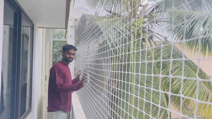 Balcony Safety Nets installation by Perumal Safety Nets