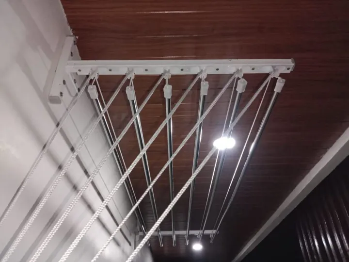 Wall Mounted Cloth Hangers installation by Perumal Safety Nets