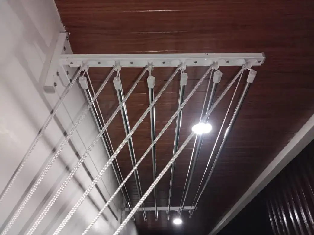 Wall Mounted Cloth Hangers installation by Perumal Safety Nets