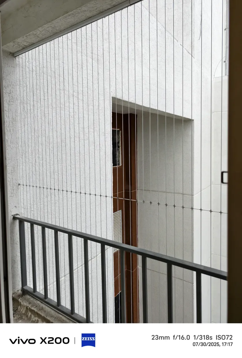 Balcony Invisible Grills installation by Perumal Safety Nets
