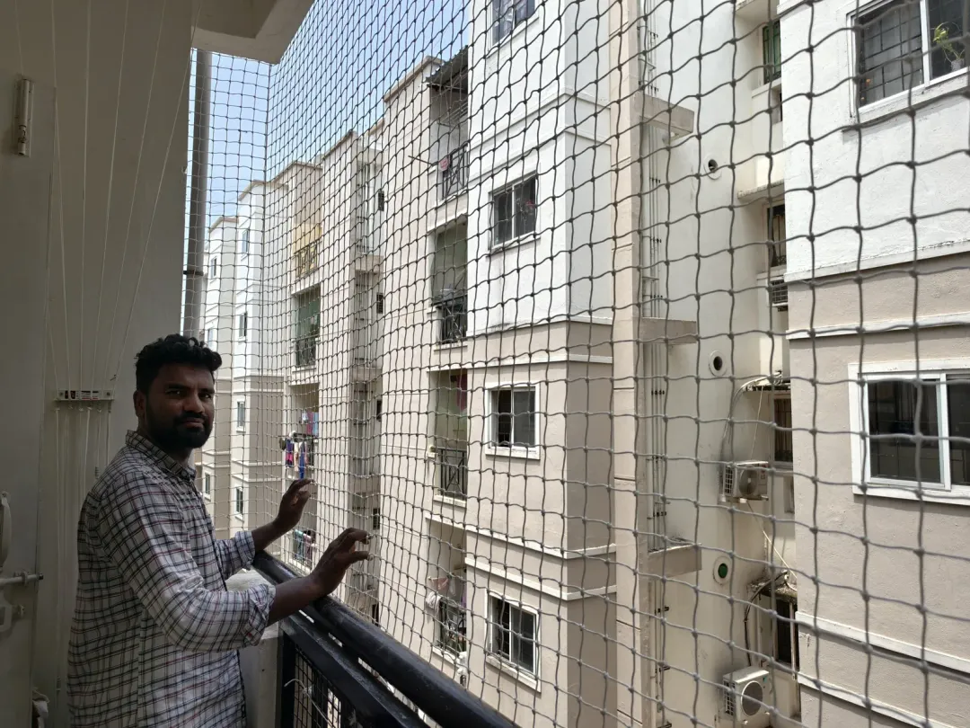 Balcony Safety Nets installation by Perumal Safety Nets