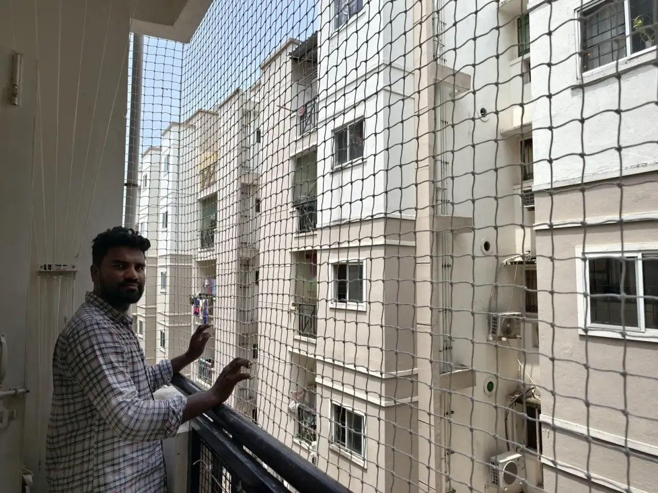 Balcony Safety Nets installation by Perumal Safety Nets
