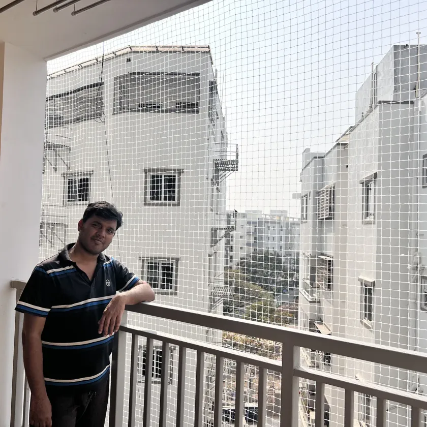 Balcony Safety Nets installation by Perumal Safety Nets
